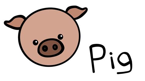 Simple Pig Drawing at GetDrawings | Free download