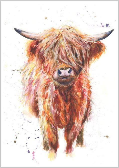 HAMISH Highland Cow PRINT Watercolour - Etsy UK | Highland cow painting ...