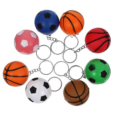 VOSAREA 8pcs Sports Ball Keychain Football Keyring Soccer Ball Key ...