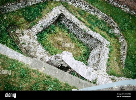 Remains of a Roman fort and the settlement Eboracum in York, base for ...