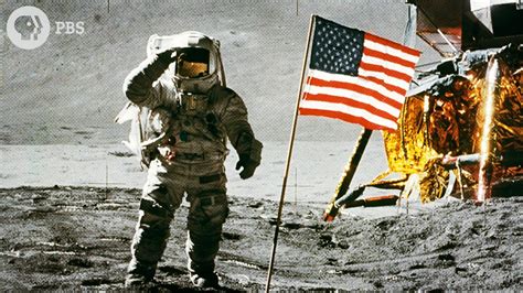 Astronaut On Moon By The American Flag