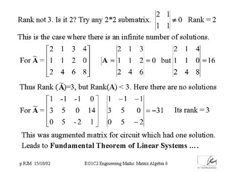 Gaussian Elimination Rank and Cramer We have seen