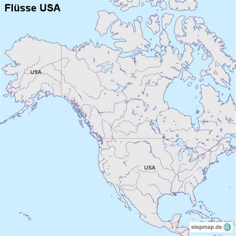 Flüsse USA von länderkarte - Landkarte für die USA