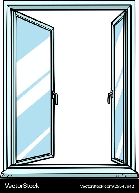 Open window template view Royalty Free Vector Image