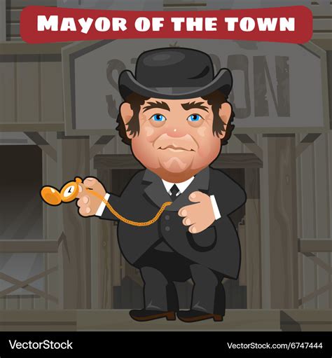 Cartoon character in wild west - mayor in the town