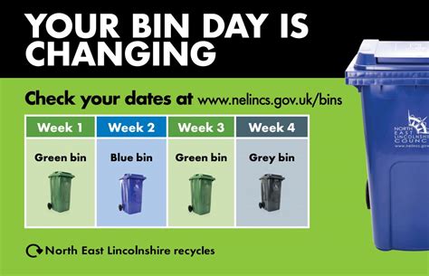 Reminder – bin days are changing from 8 March | NELC