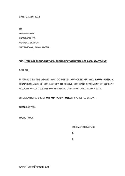 Letter Of Signature Authority | Template Business Format