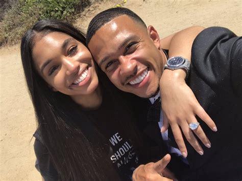 Photo: Man. U. footballer Memphis Depay, Lori Harvey and her engagement ...