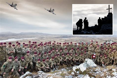 Brit troops pay moving tribute to Falklands heroes by recreating the ...