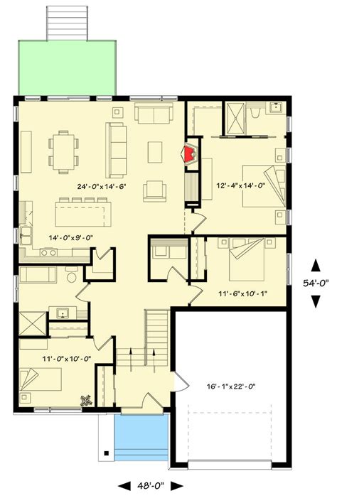 Contemporary Split Level House Plan - 22425DR | Architectural Designs ...