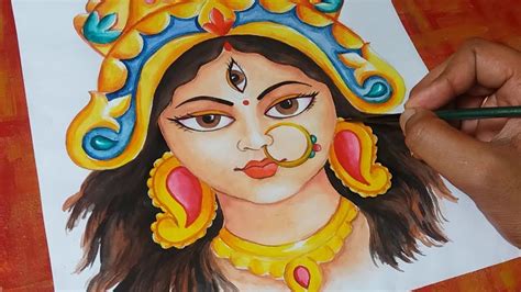 How To Draw Maa Durga Face Step By Step - Durga Maa Navaratri ...