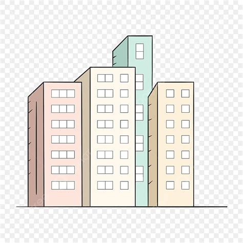 Colorful Buildings Clipart Transparent Background, Colorful Cartoon ...