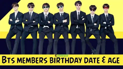 BTS Members Birthday Date and Age 2024