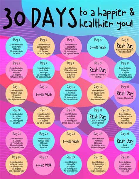 30-Day Health and Wellness Challenge + Printable - Thrifty Mommas Tips