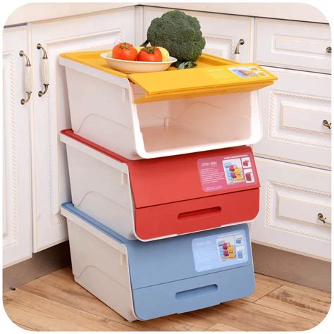 Japanese two stage flip stackable storage boxes, plastic storage box ...