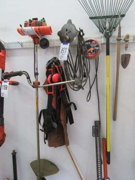 HUSQVARNA GAS WEED EATER WITH EARMUFFS CHAPS AND REFILL TRIMMER LINE ...