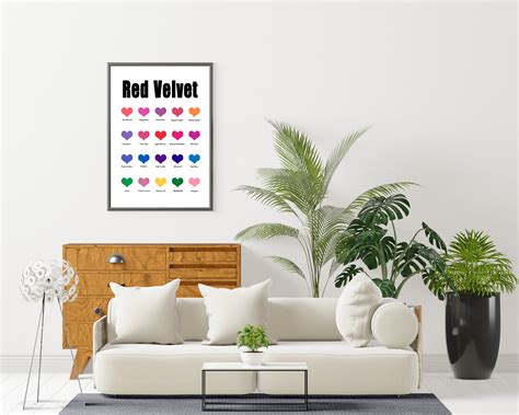 Red Velvet Color Palette Wall Art Red Velvet Poster Red - Etsy