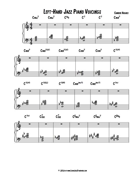 Jazz Piano Chord Voicings - Chord Walls