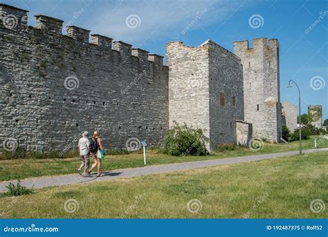 The Medieval City Wall in Visby Editorial Image - Image of historic ...