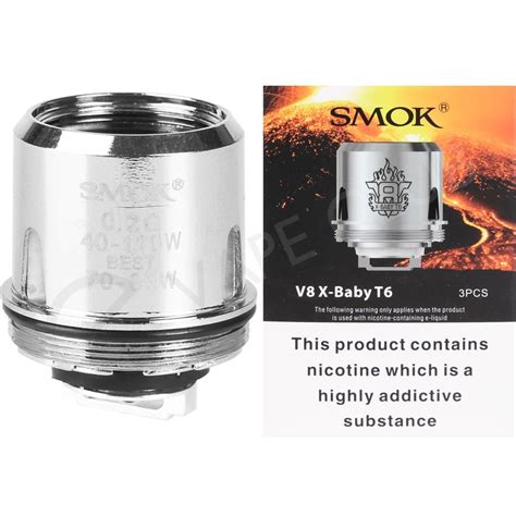 Smok V8 X-Baby T6 Replacement Vape Coil | Pack of Three