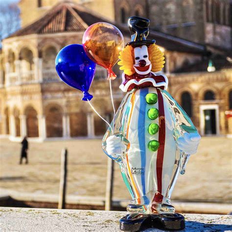 Circus - Clown with balloons - L.A. MURANO GLASS