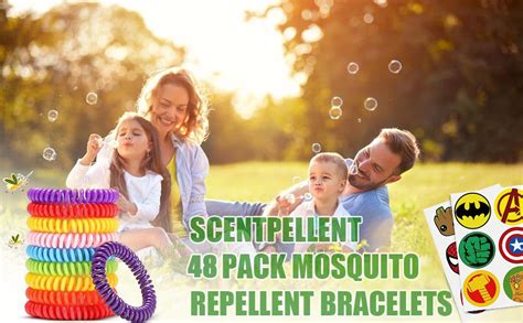 Amazon.com: 48 Pack Waterproof Mosquito Bracelets with 60 Patches, Deet ...