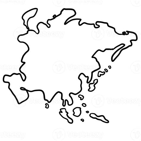 Asia Continent Line Art 16658155 PNG