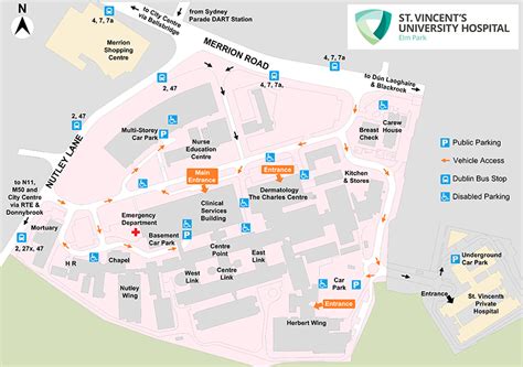 Hospital Map - St. Vincent's University Hospital