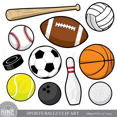 SPORTS BALLS ClipArt / SportBälle Clipart Downloads / Sport - Etsy.de