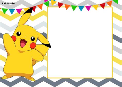 Pokemon Birthday Invite Template