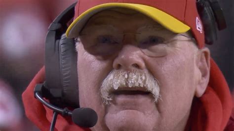 It was so cold Andy Reid’s mustache froze and Mahomes’ helmet cracked