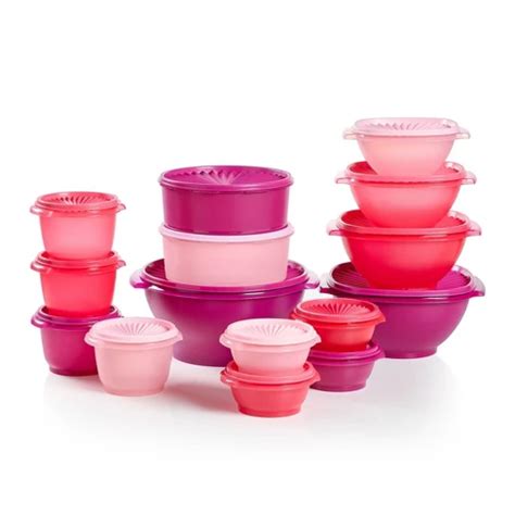 Tupperware 30pc (set Of 15) Heritage Food Storage Container Set Pink ...