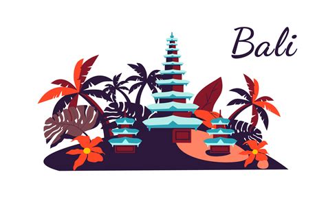 Bali tourism and travel 22999447 Vector Art at Vecteezy