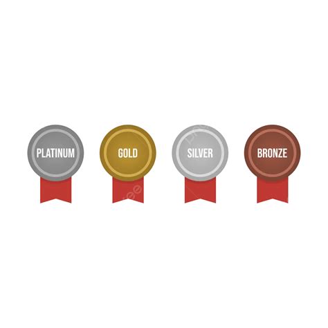 Platinum Gold Silver Bronze Medals Vector, Platinum Gold Silver Bronze ...