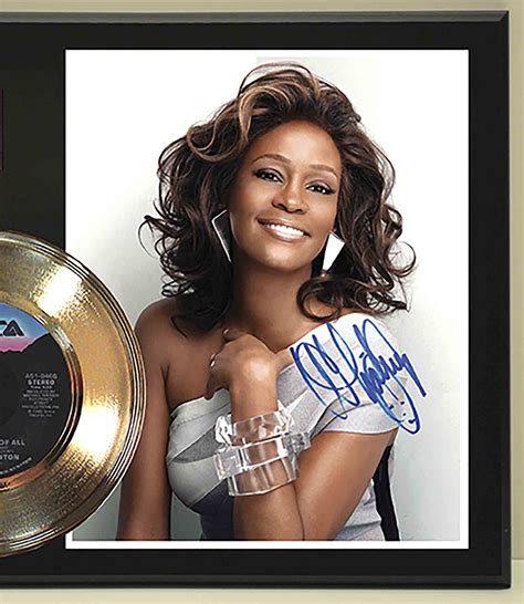 Whitney Houston - Greatest Love Of All Reproduction Signed Gold 45 ...