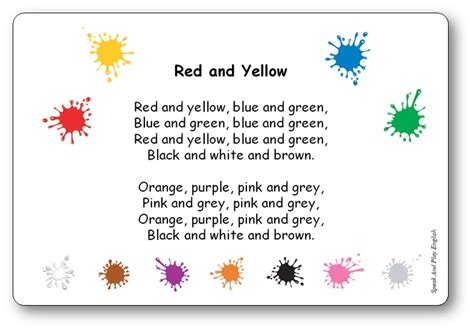 Red and Yellow, Blue and Green - A Colour Song with Lyrics in French ...