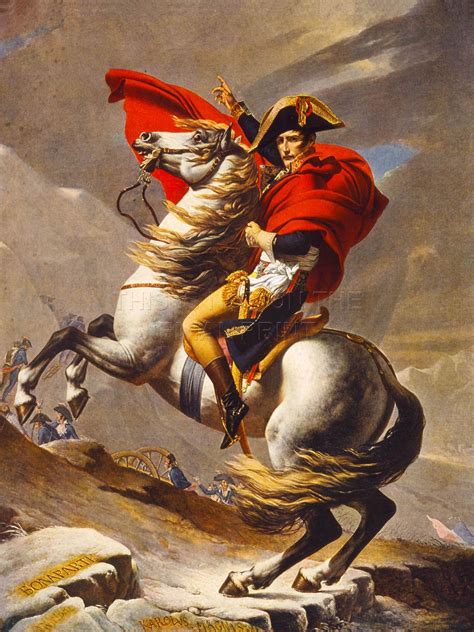 PRINT PAINTING NAPOLEON BONAPARTE EMPEROR FRANCE ALPS ST BERNARD HORSE ...