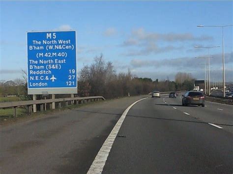 M5 Motorway - route confirmatory sign north of junction 5 by Peter ...