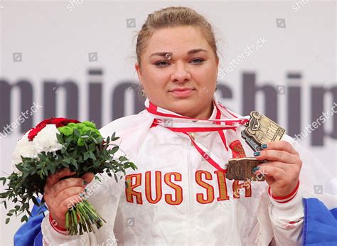 Russian Tatiana Kashirina Celebrates On Podium Editorial Stock Photo ...