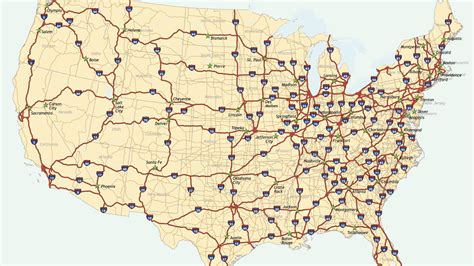 Us Map With Roads And Highways