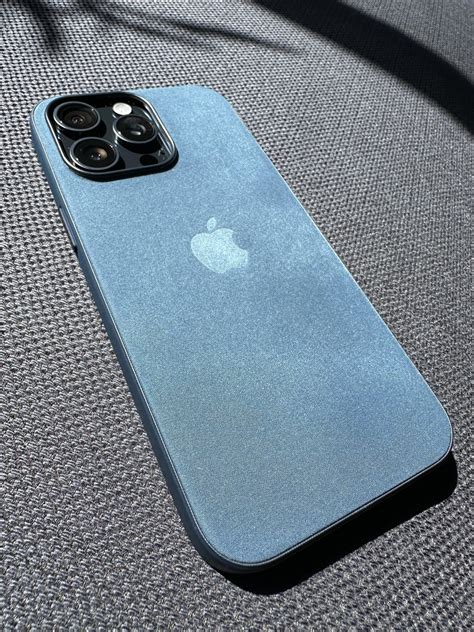 iPhone 15 Pro Max Blue Titanium with FineWoven Pacific Blue case ...