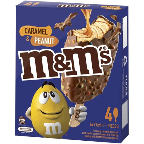 M&m's Caramel & Peanut Chocolate Iced Confectionery Multipack 4x77ml ...