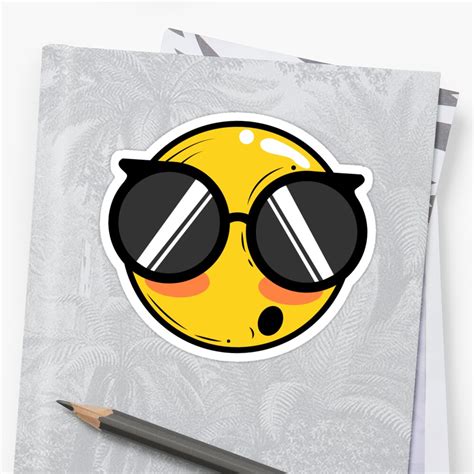 "Too Cool Emoji" Sticker by HazyDazyDesigns | Redbubble