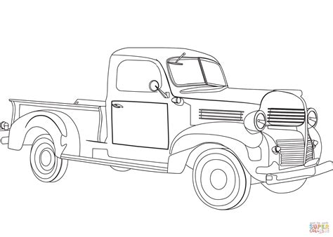 Vintage Pickup Truck coloring page | Free Printable Coloring Pages