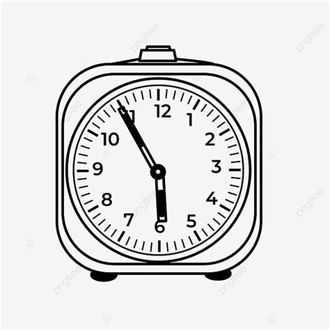 Desktop Alarm Clock Square Electronic Product Clock Clipart Black And ...