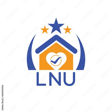 LNU House logo Letter logo and star icon. Blue vector image on white ...