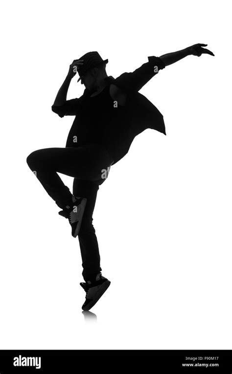 silhouette of male dancer isolated on white Stock Photo - Alamy