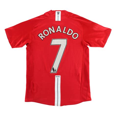 Manchester United Jersey RONALDO #7 Home Retro Soccer Jersey 2007/08 ...