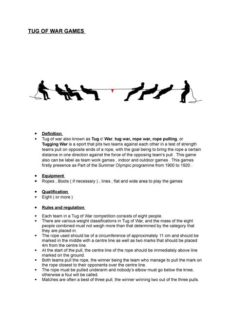 how to play tug of war with law and rules - TUG OF WAR GAMES Definition ...