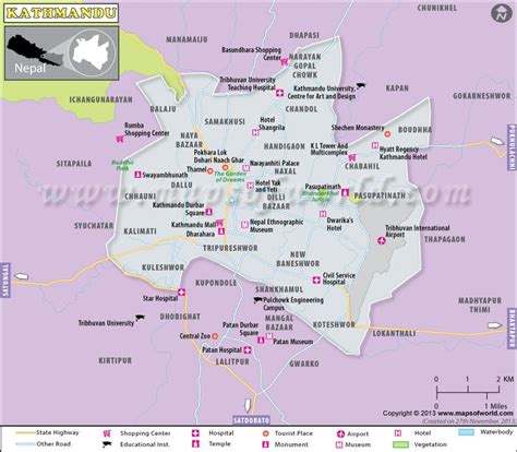 Kathmandu Map | Map of Kathmandu City, Nepal